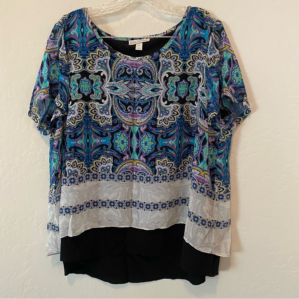 Dana Buchman Multicolor Paisley Blouse